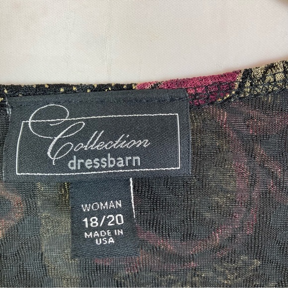 Dressbarn Size 18 20 Beaded Fringe Cardigan Black Floral Glitter Textured Slinky - Picture 3 of 13